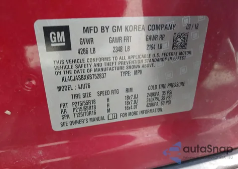 2019 Buick Encore Fwd Preferred from USA, damaged, VIN KL4CJASBXKB752837